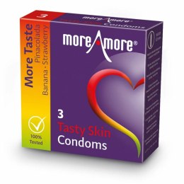 Prezerwatywy smakowe - MoreAmore Tasty Skin 3 szt