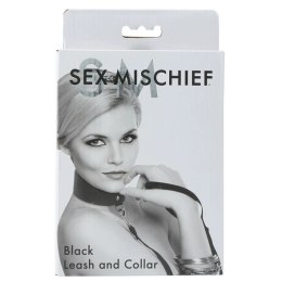 Obroża i smycz - Sportsheets Sex & Mischief Leash & Collar Black