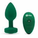 Zdalnie sterowany plug analny - B-Vibe Vibrating Jewel Plug M/L Emerald