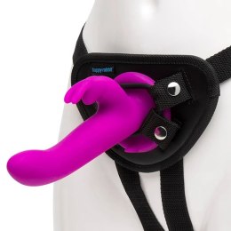Strap-on z penisem - Happy Rabbit Vibrating Strap-On Harness Set Purple