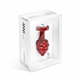 Plug analny - Diogol Ano Ribbed Red 35 mm